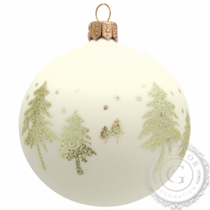 Vánoční koule bílá se stromky