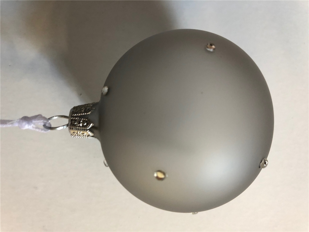 Koule 6 cm šedý transparent, kamínky