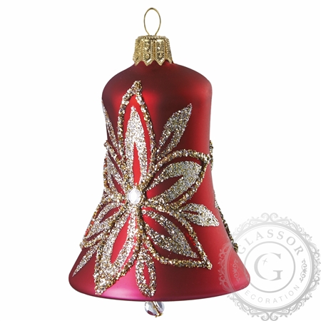 Vianočný zvonček červený platinový kvet