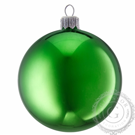 Vianočná guľa zelená lesklá