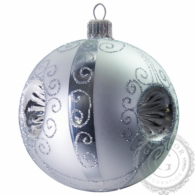 Vánoční koule stříbrná píchaná