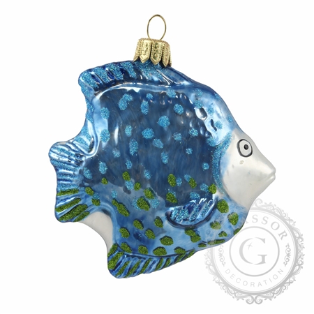Sklenená ryba modro-zelená