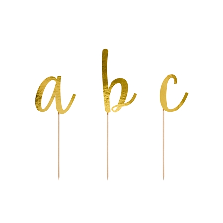 Zlaté písmená na tortu, abeceda