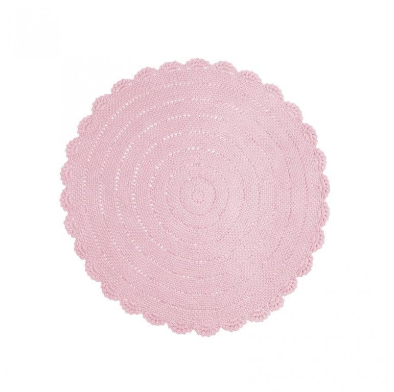 Kulatý koberec růžový