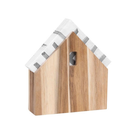 Drevený stojanček na servítky – domček malý