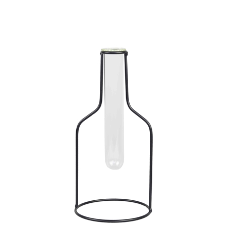 Dizajnová váza – skúmavka s kovovým stojančekom veľ. M