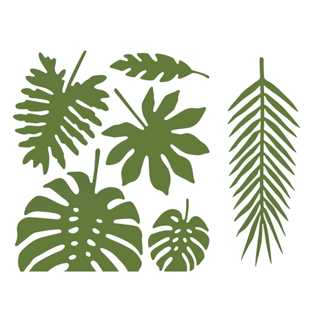 Súprava dekoratívnych tropických listov