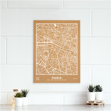 Nástenná korková mapa – Paríž L
