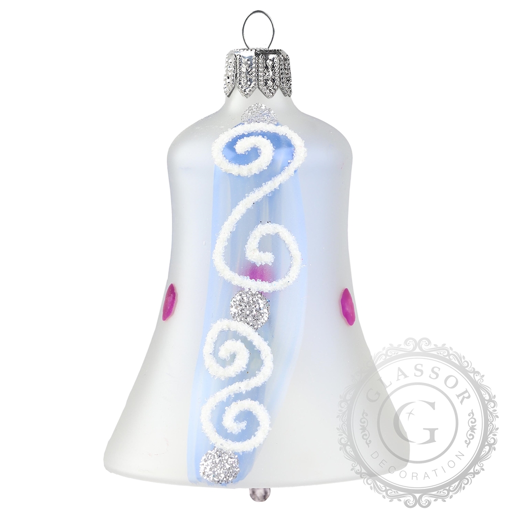 Skleněný zvoneček s dekorem spirál