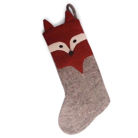 Vianočná plstená ponožka – líška
