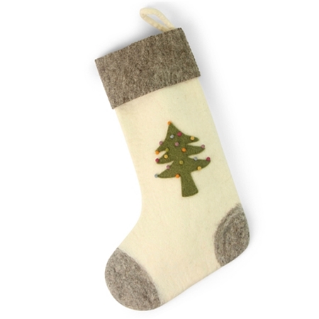 Vianočná plstená ponožka – stromček