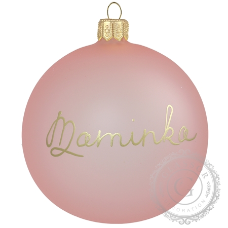 Vianočná guľa s menom v modernej ružovej farbe