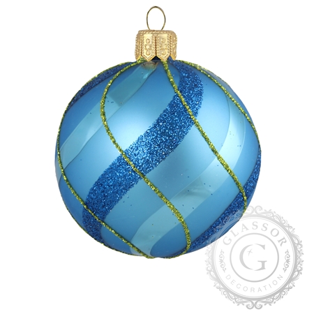 Vianočná banka modrá, prúžky