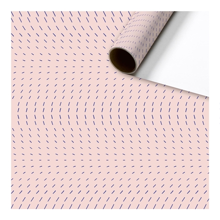 Baliaci papier ružový metalický s modrým dekorom