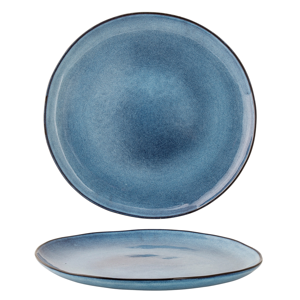 Modrý servírovací tanier s glazúrou