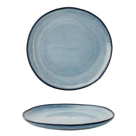 Modrý dezertný tanier s glazúrou