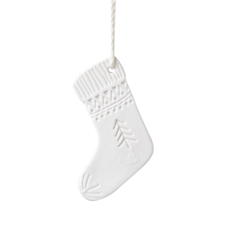 Porcelánová ozdoba vianočná ponožka