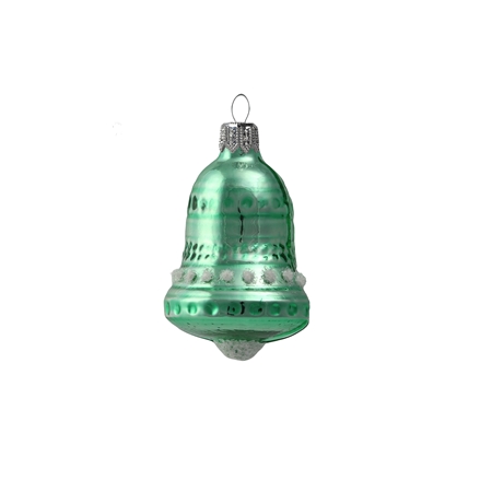 Mini sklenená ozdoba zvonček zelený