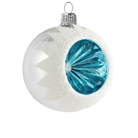 Vianočná ozdoba biela s modrým reflektorom
