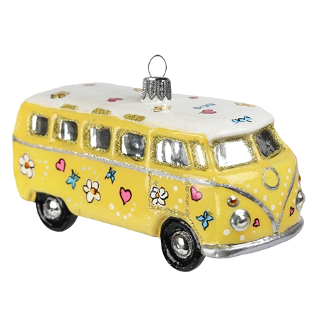 Autíčko retro autobus žltý hippie