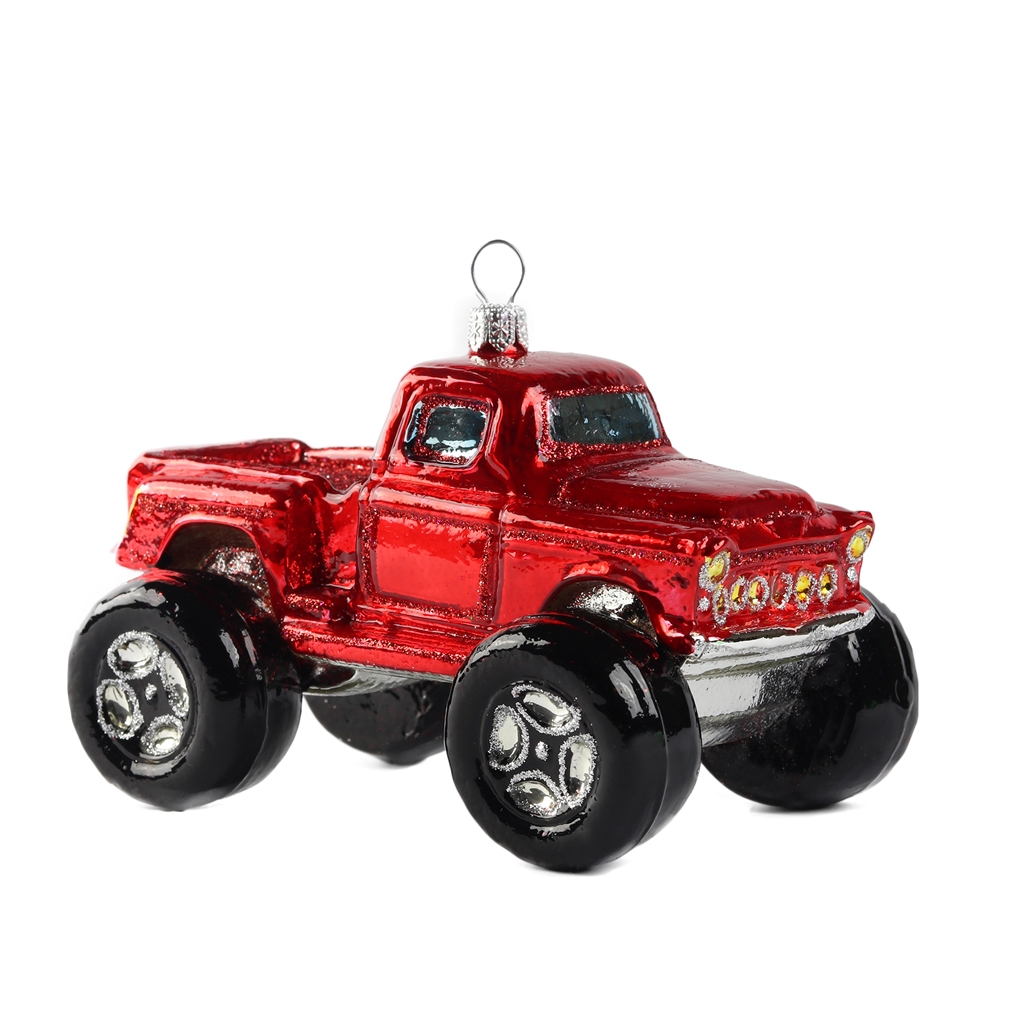 Vánoční dekorace monster Truck červený