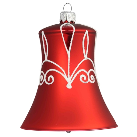 Zvonček červený, biely dekor