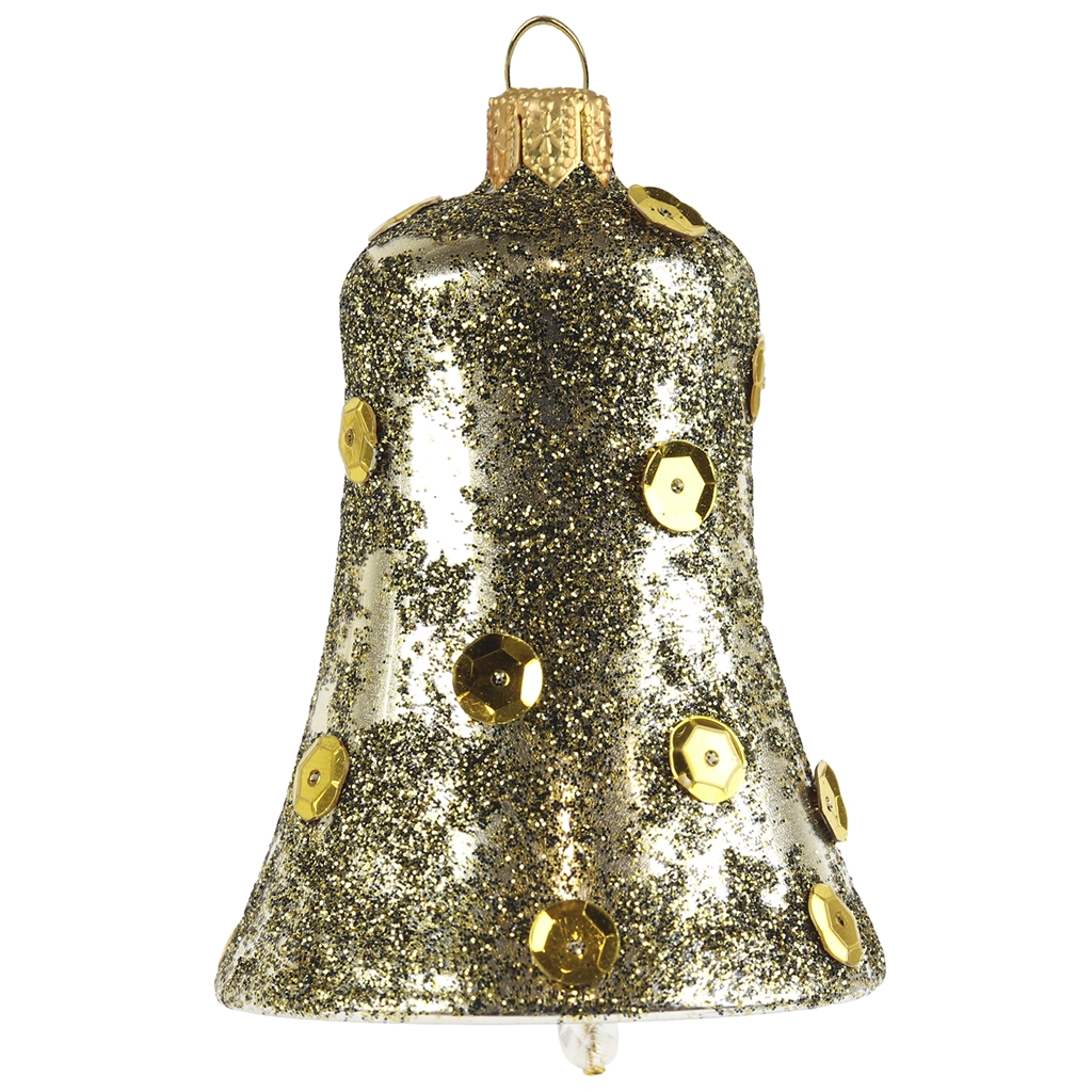 Zvonček zlatý s posypom a flitrami