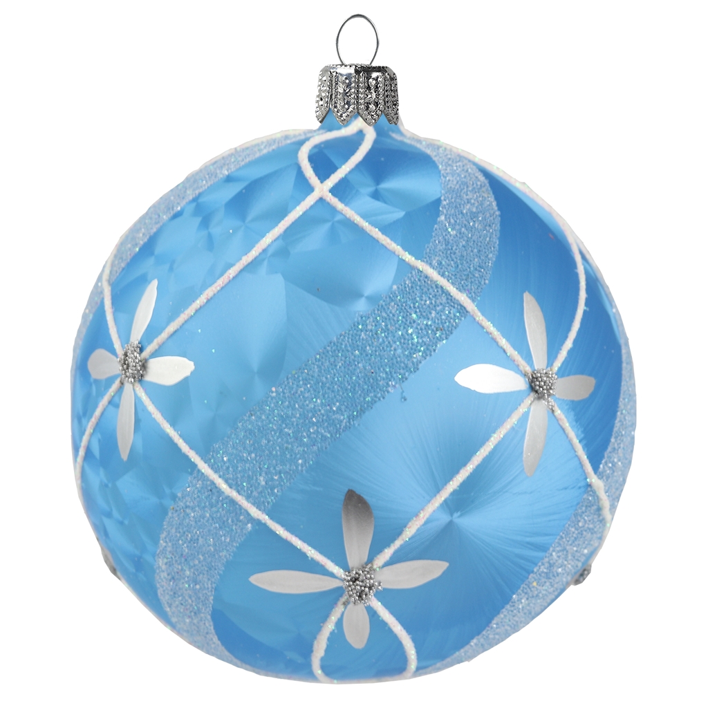 Vianočné sklenená guľa svetlo modrá