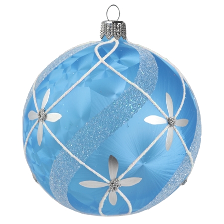 Vianočné sklenená guľa svetlo modrá