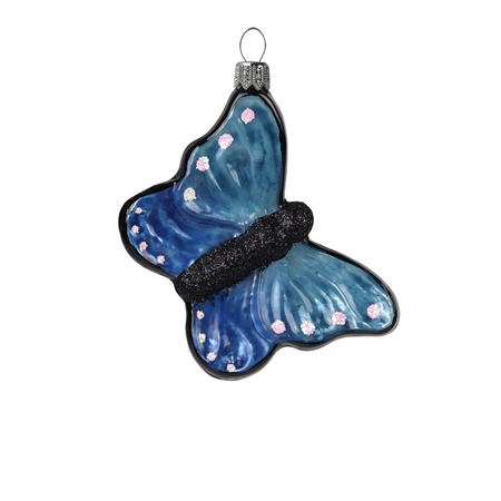 Sklenený motýľ modrý
