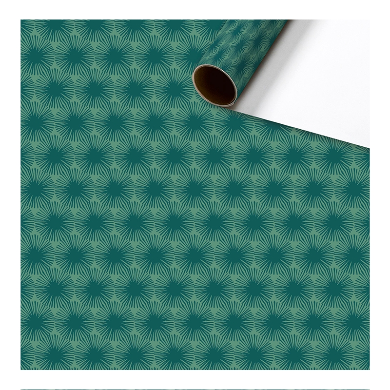 Baliaci papier tmavo zelený s dekorom hviezd
