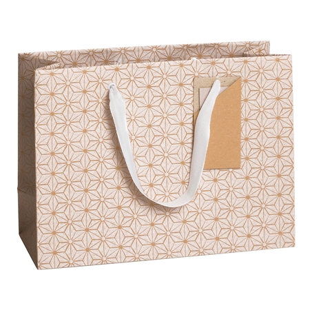 Darčeková taška s bielymi geometrickými vločkami