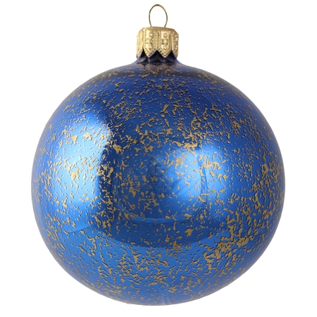 Vianočná banka modrá zlatý dekor