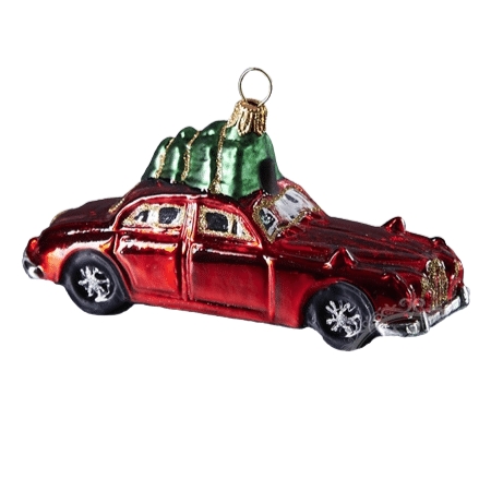Vianočná dekorácie autíčko so stromčekom