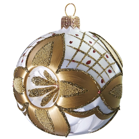 Vianočná banka bielo-zlatá s vpichom