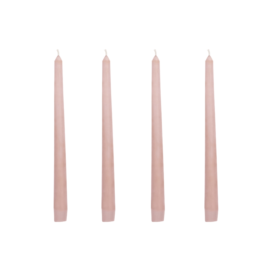 Set 4 sviečok v ružovej farbe