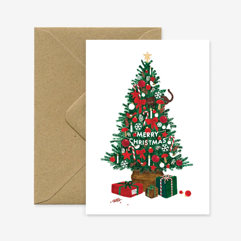 Darčekové prianie vianočný stromček s obálkou