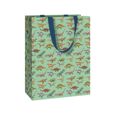 Darčeková taška zelená s dinosaurami