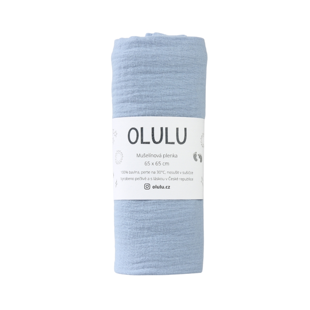 Mušelínová plienka blankytne modrá