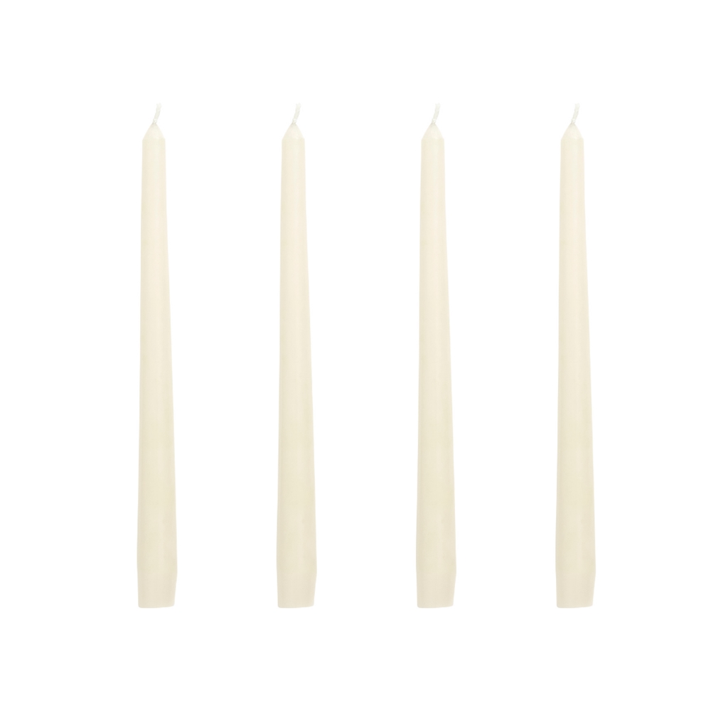 Set 4 sviečok v krémovej farbe
