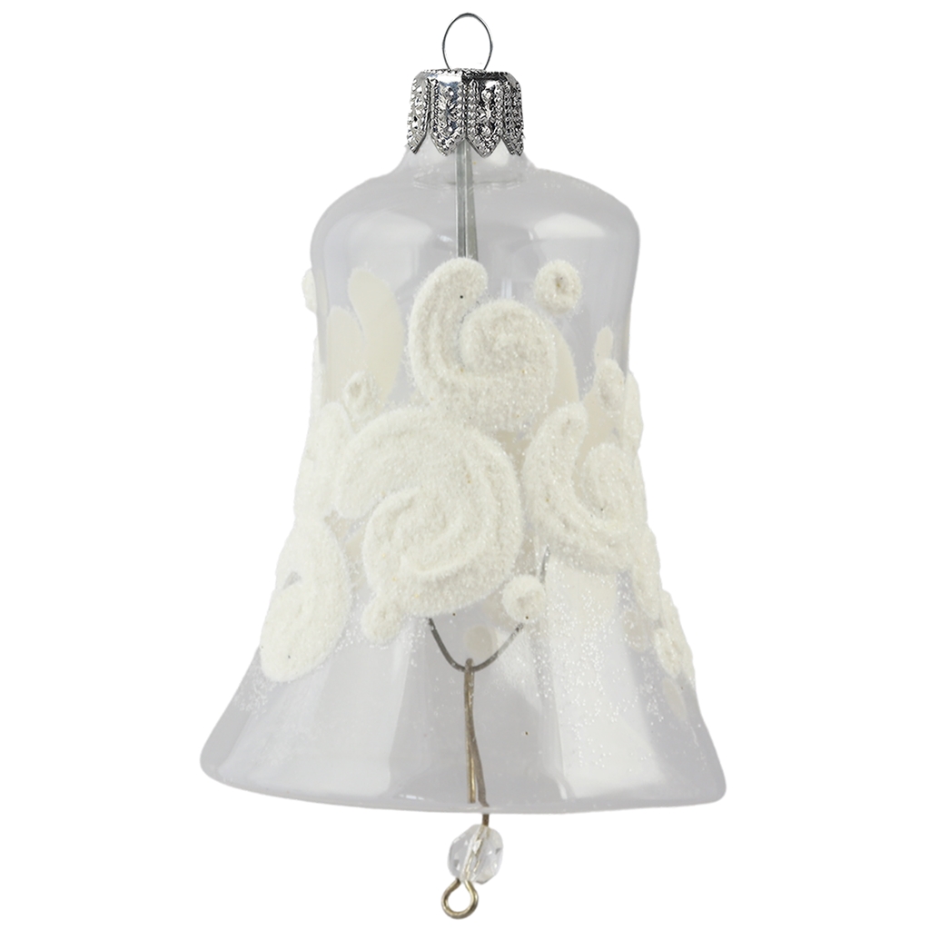 Zvonček číry s bielym dekorom špirál