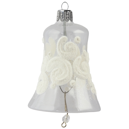 Zvonček číry s bielym dekorom špirál