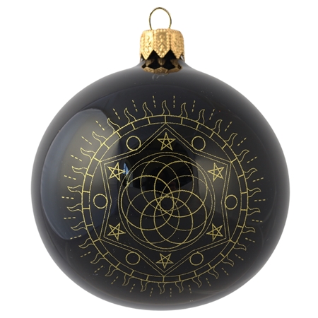 Vianočná ozdoba so zlatou astronomickou potlačou