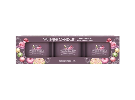 Sada votívnych sviečok plnených v skle Yankee Candle BERRY MOCHI