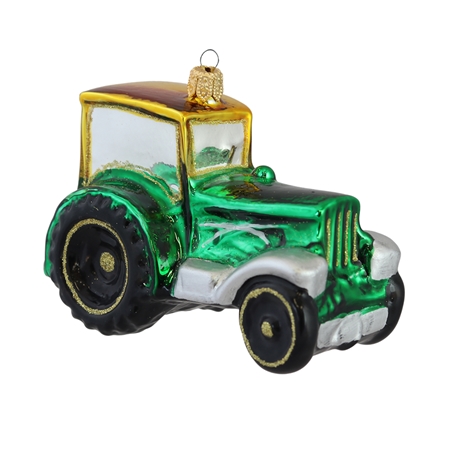 Vianočná dekorácie – traktor zelený