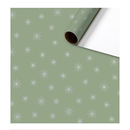 Baliaci papier zelený s hviezdičkami