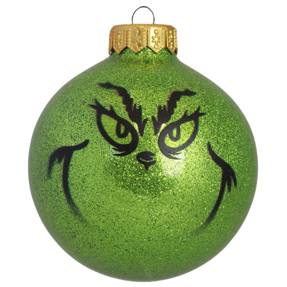 Sklenená ozdoba Grinch