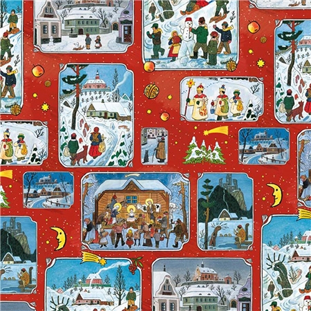 Baliaci papier Josef Lada červený