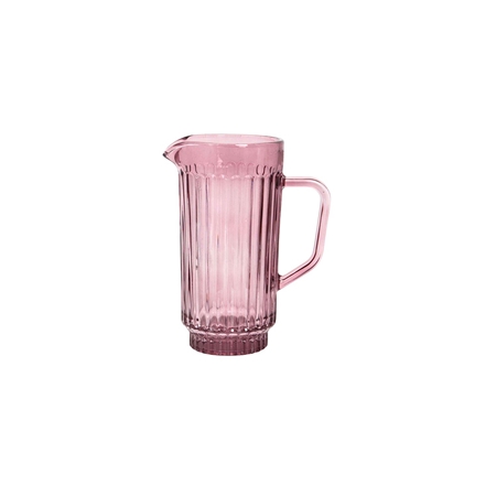 Sklenená karafa na vodu v ružovej farbe